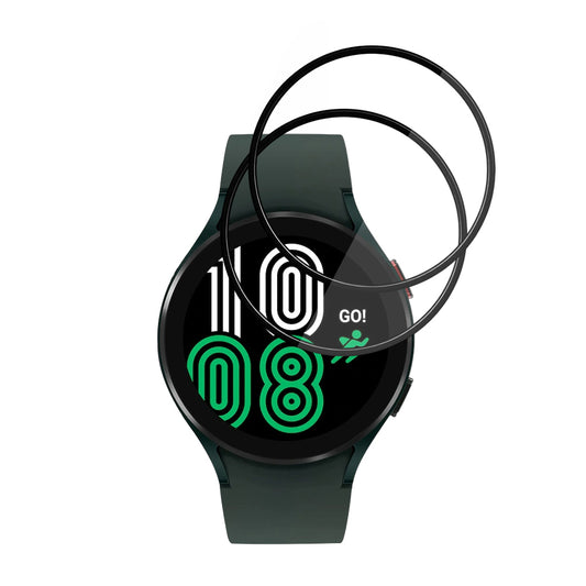 Techsuit Nano Flex -suojakalvo Samsung Galaxy Watch4 44mm:lle, 2 kappaleen setti, Muovi, Musta