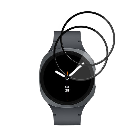 Techsuit Nano Flex -suojakalvo Samsung Galaxy Watch8 40mm:lle, 2 kappaleen setti, Muovi, Musta
