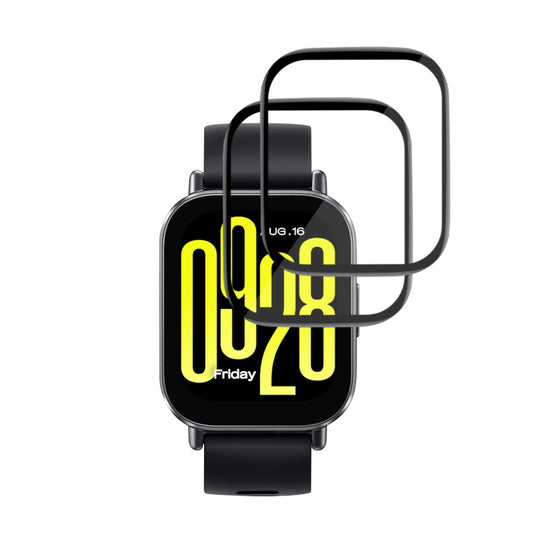 Techsuit Nano Flex -suojakalvo Xiaomi Redmi Watch 5 Active -kelloon, 2 kappaleen setti, Muovi, Musta