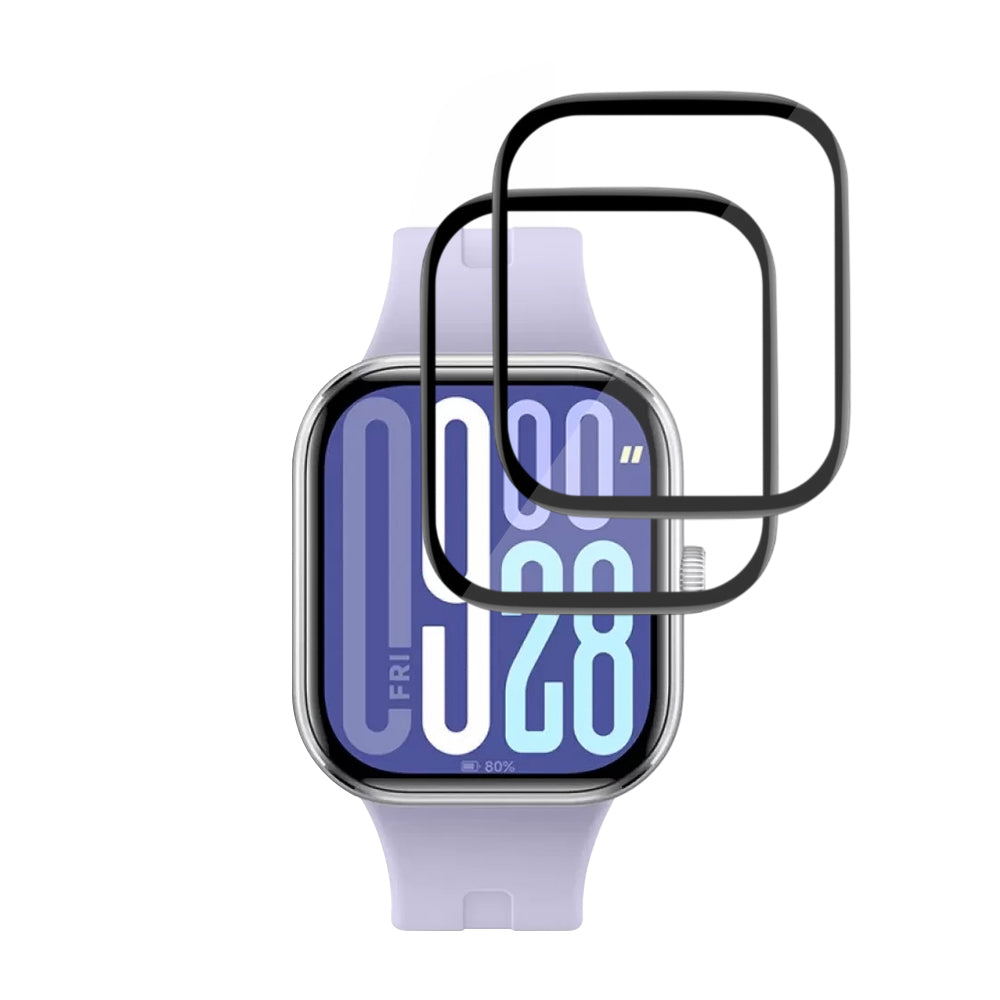 Techsuit Nano Flex -suojakalvo Xiaomi Redmi Watch 5:lle, 2 kappaleen setti, Muovi, Musta