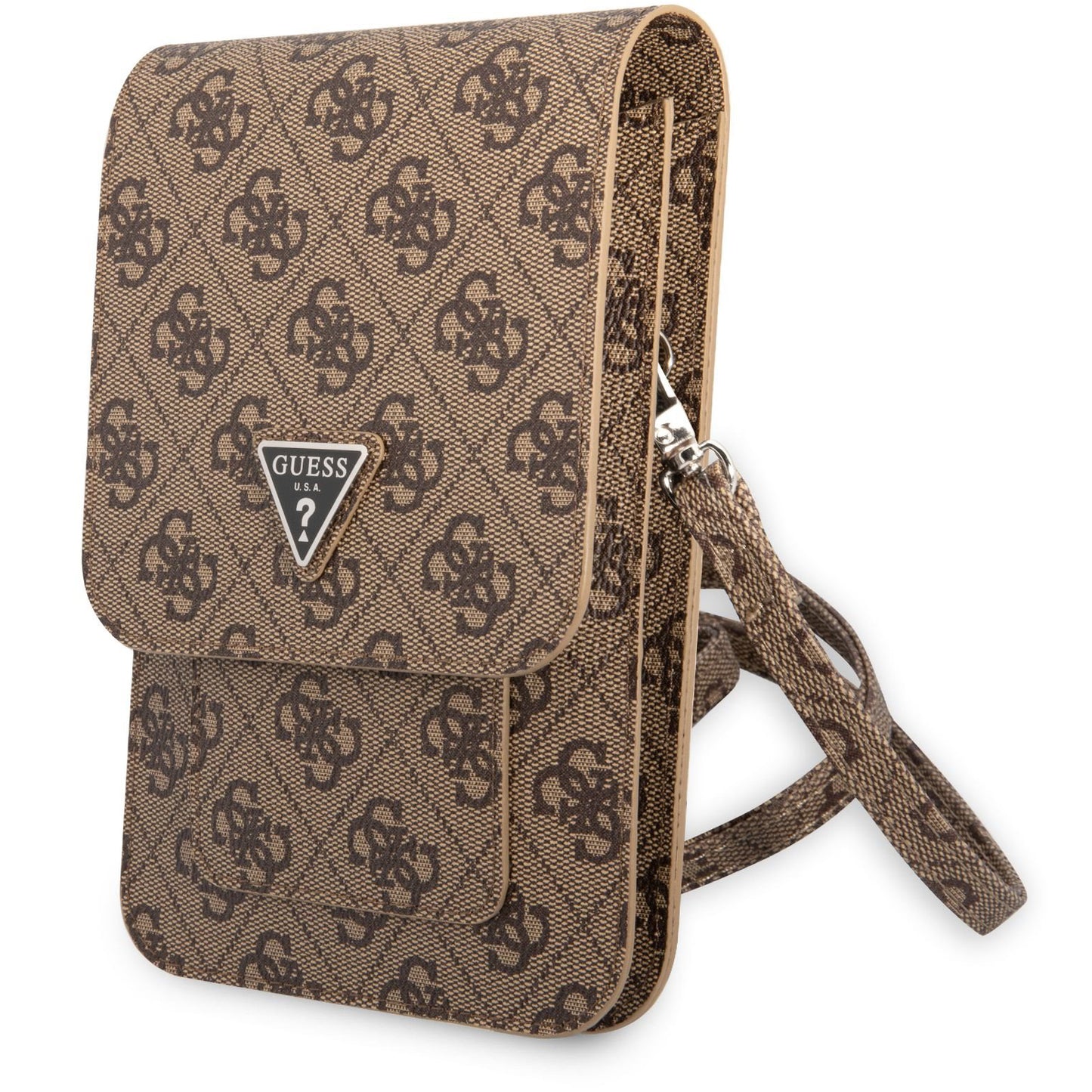Yleinen puhelinlaukku, Guess, 4G Triangle Logo, Ruskea