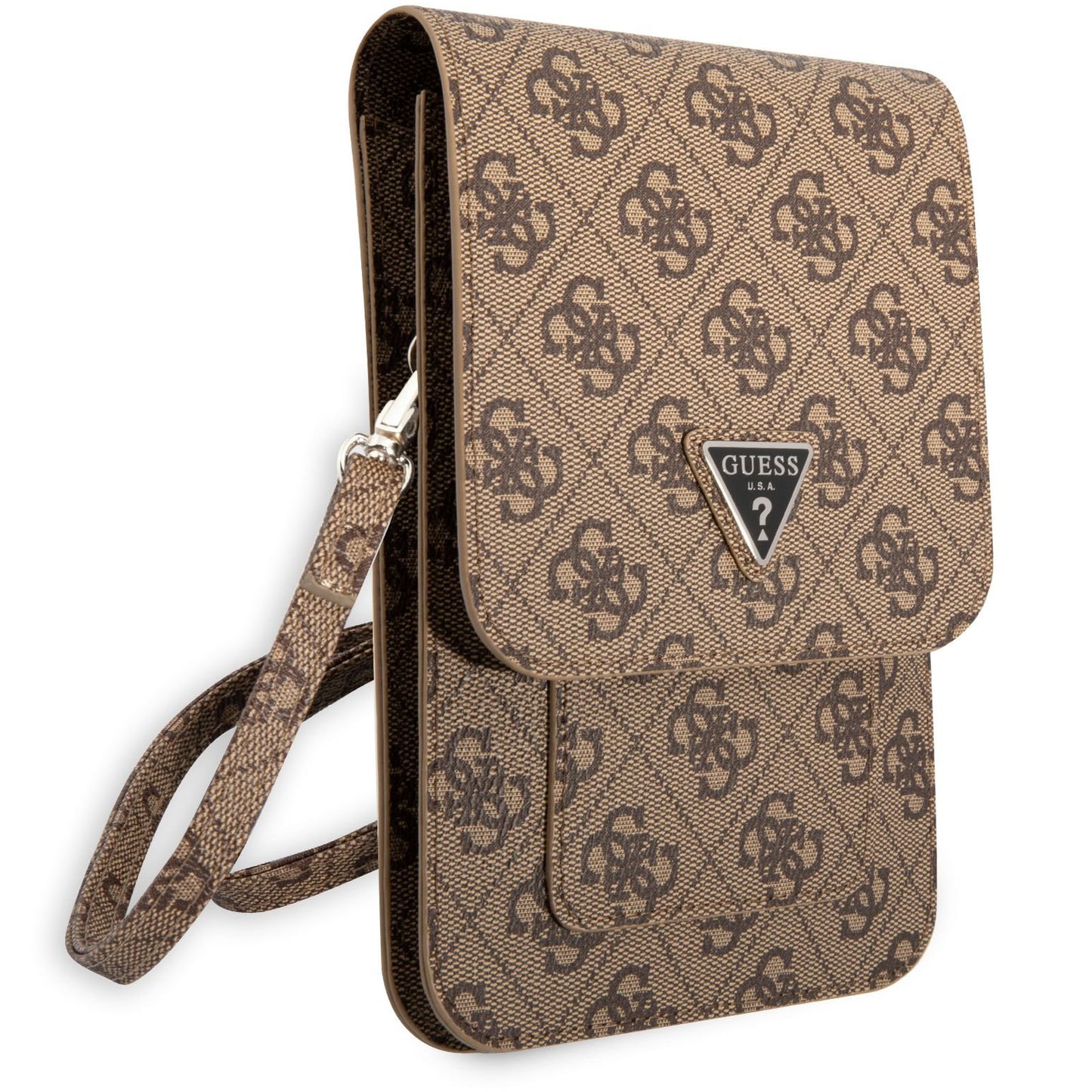 Yleinen puhelinlaukku, Guess, 4G Triangle Logo, Ruskea