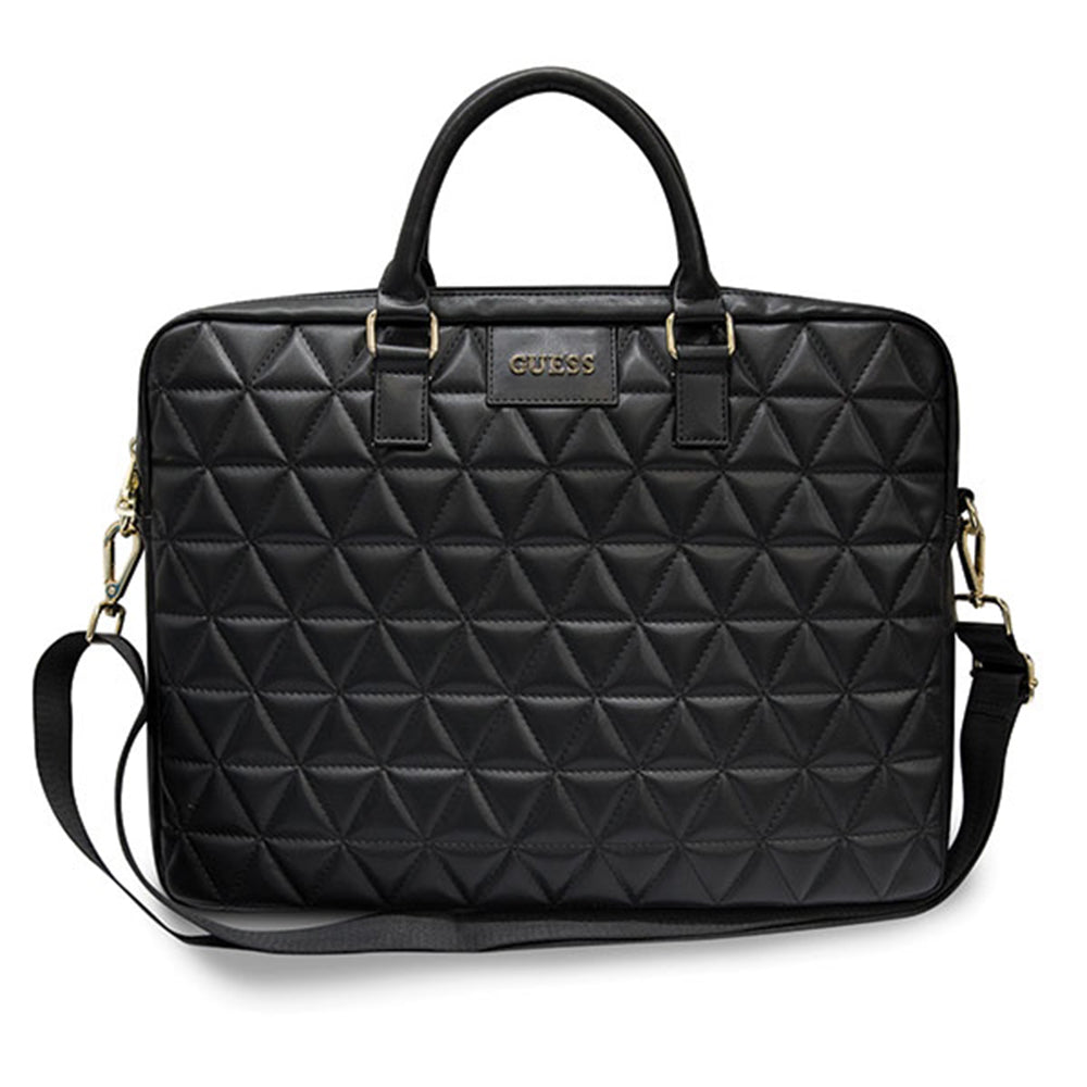 Guess Quilted -laukku 15 tuuman kannettavalle tietokoneelle, Musta