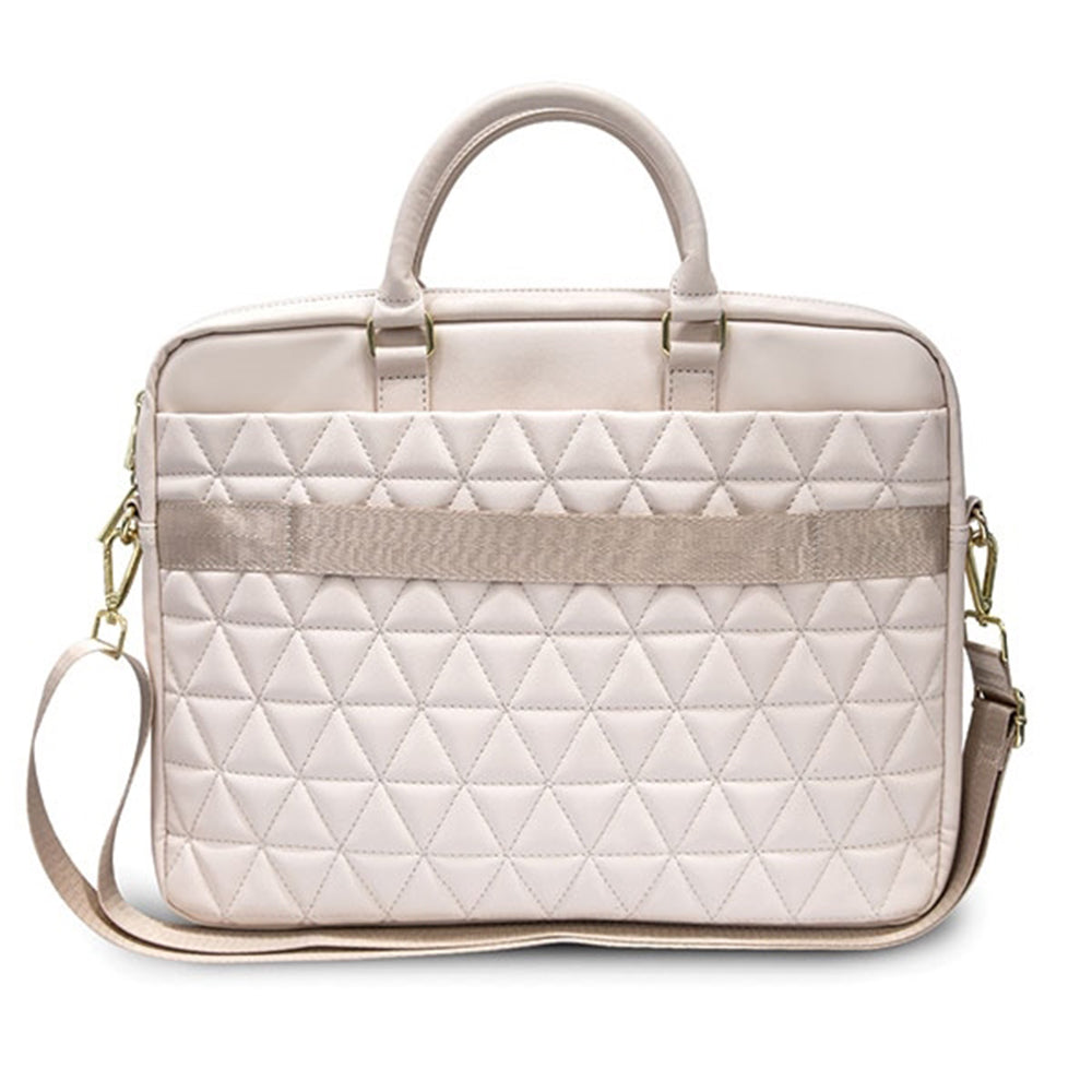 Guess Quilted -laukku 15 tuuman kannettavalle tietokoneelle, vaaleanpunainen