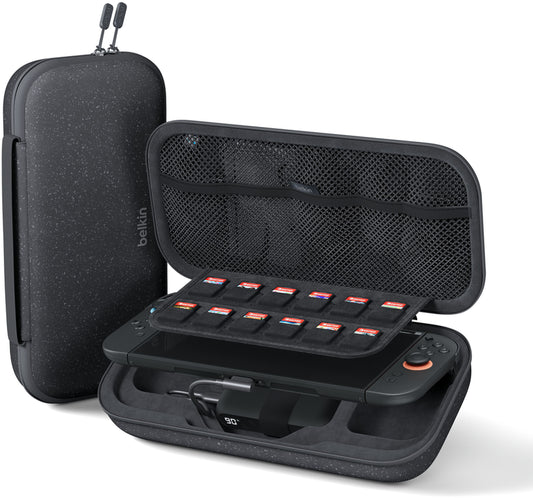 Belkin Charging -suojalaukku Nintendo Switch 2 / Switch / Switch OLED -konsolille, harmaa ENA001hqCH-V2