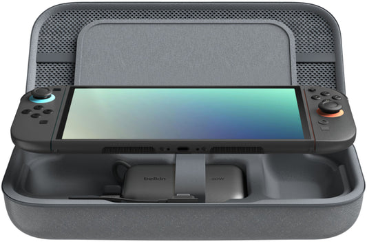 Belkin Charging -suojalaukku Nintendo Switch 2 / Switch / Switch OLED -konsolille, harmaa ENA001hqCH-V2
