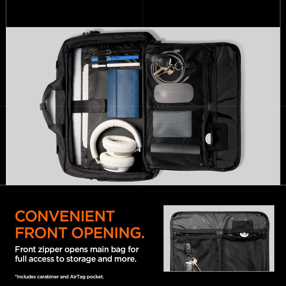 Spigen Klasden -laukku 16 tuuman kannettavalle tietokoneelle, musta