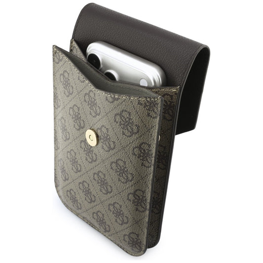 Universaali puhelinlaukku, Guess, 4G Grained Classic Logo, Ruskea