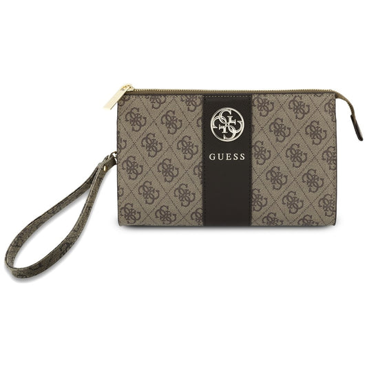 Universaali puhelinlaukku, Guess, 4G Round Classic Logo Stripe, ruskea