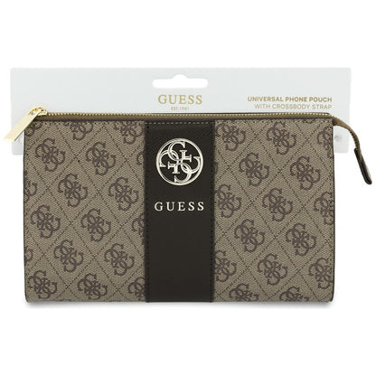 Universaali puhelinlaukku, Guess, 4G Round Classic Logo Stripe, ruskea