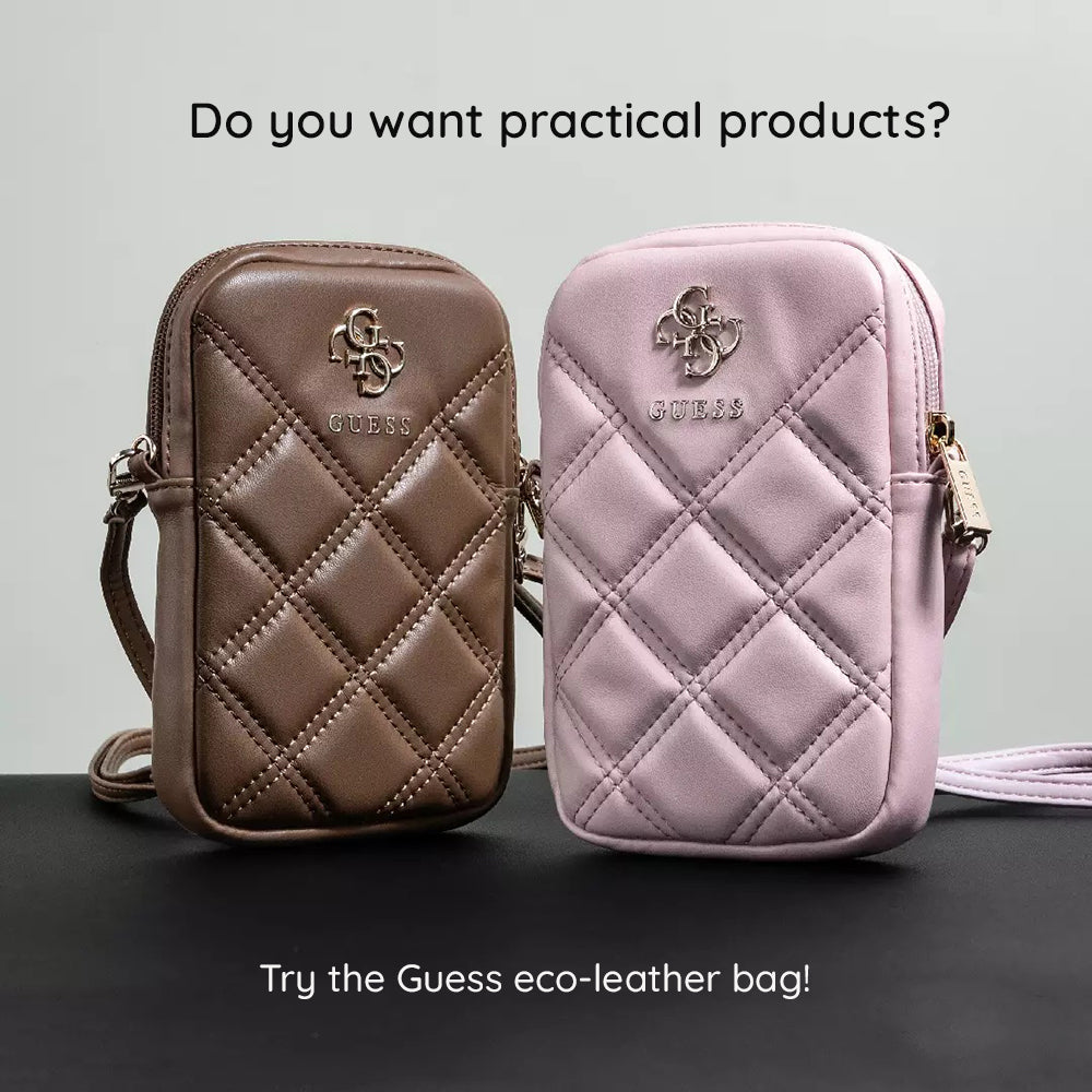 Yleinen puhelinlaukku, Guess, Quilted 4G, Musta