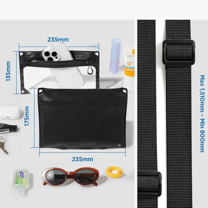 Vedenpitävä universaali laukku ja suojakotelo Spigen Crossbag, musta AMP09746