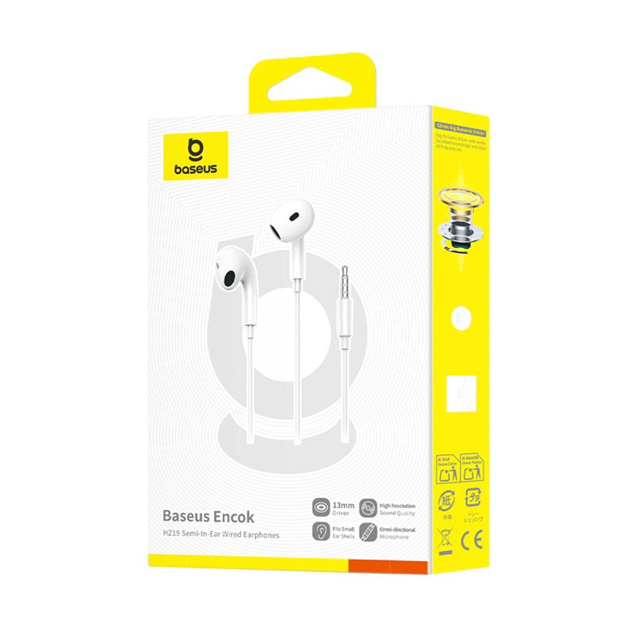 Handsfree 3.5mm Baseus Encok HZ19, Valkoinen A00182301213-00