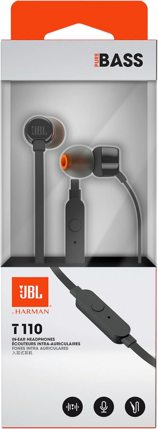 Handsfree 3.5mm JBL T110, Musta JBLT110BLK
