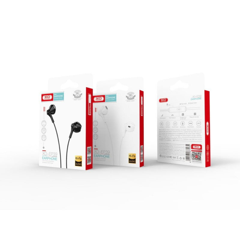 Handsfree 3.5mm XO Design EP39, Musta