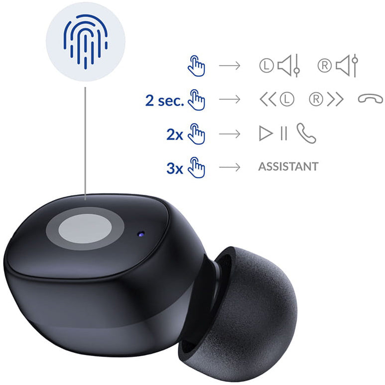 Handsfree Bluetooth 3MK FlowBuds, TWS, Musta