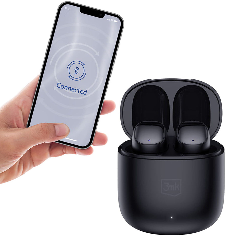 Handsfree Bluetooth 3MK FlowBuds, TWS, Musta