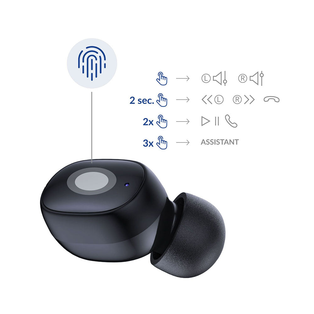Handsfree Bluetooth 3MK FlowBuds, TWS, Musta
