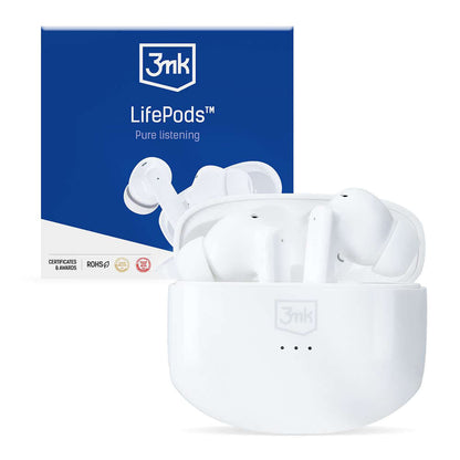 Handsfree Bluetooth 3MK LIFEPODS, TWS, ANC, Valkoinen