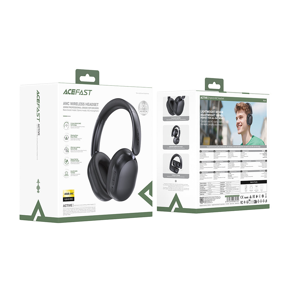 Acefast H12 Bluetooth Handsfree, A2DP, ANC, White