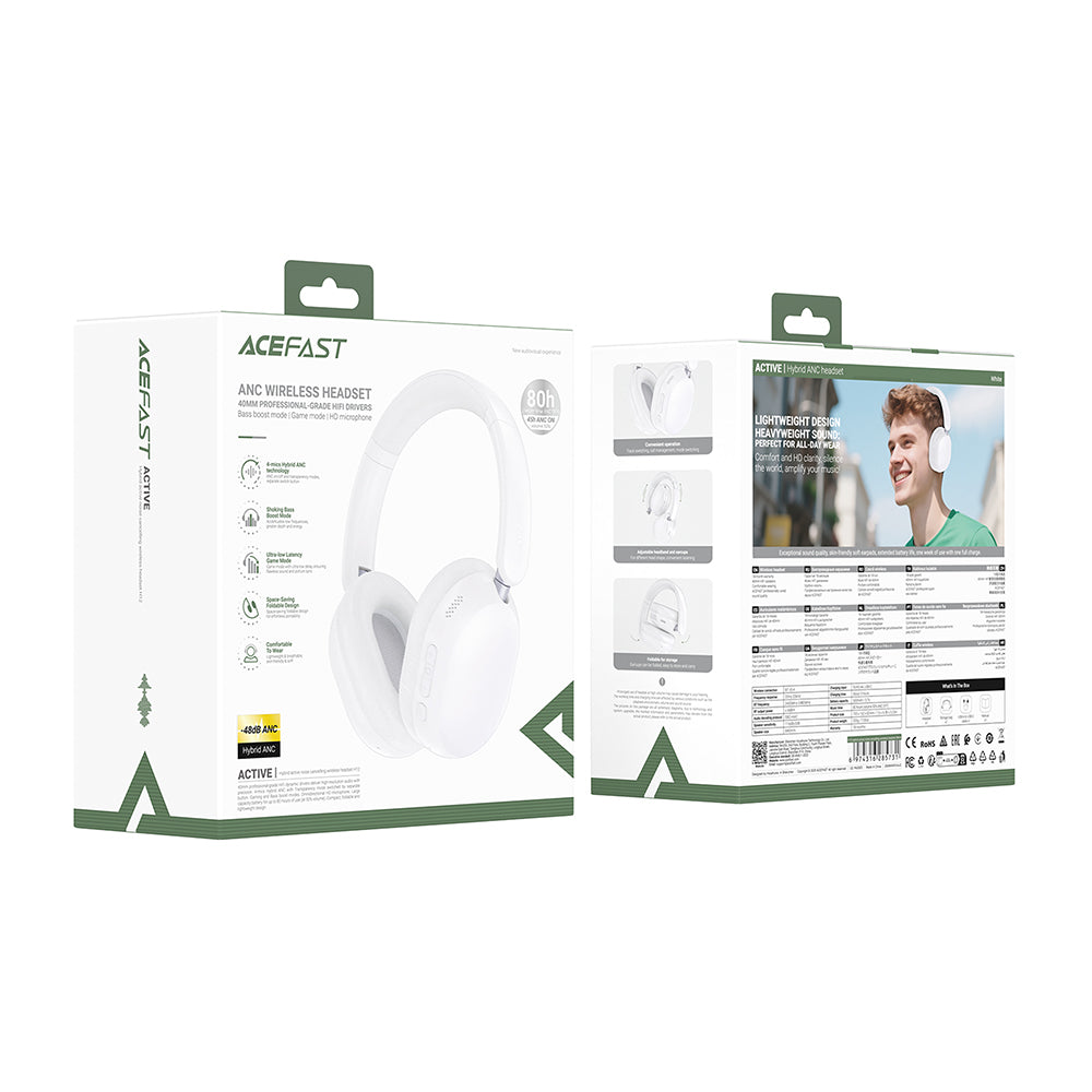 Handsfree Bluetooth Acefast H12, A2DP, ANC, Musta
