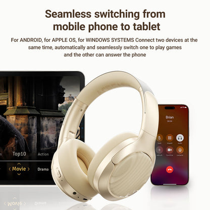 Handsfree Bluetooth Acefast H5, A2DP, ANC, Valkoinen