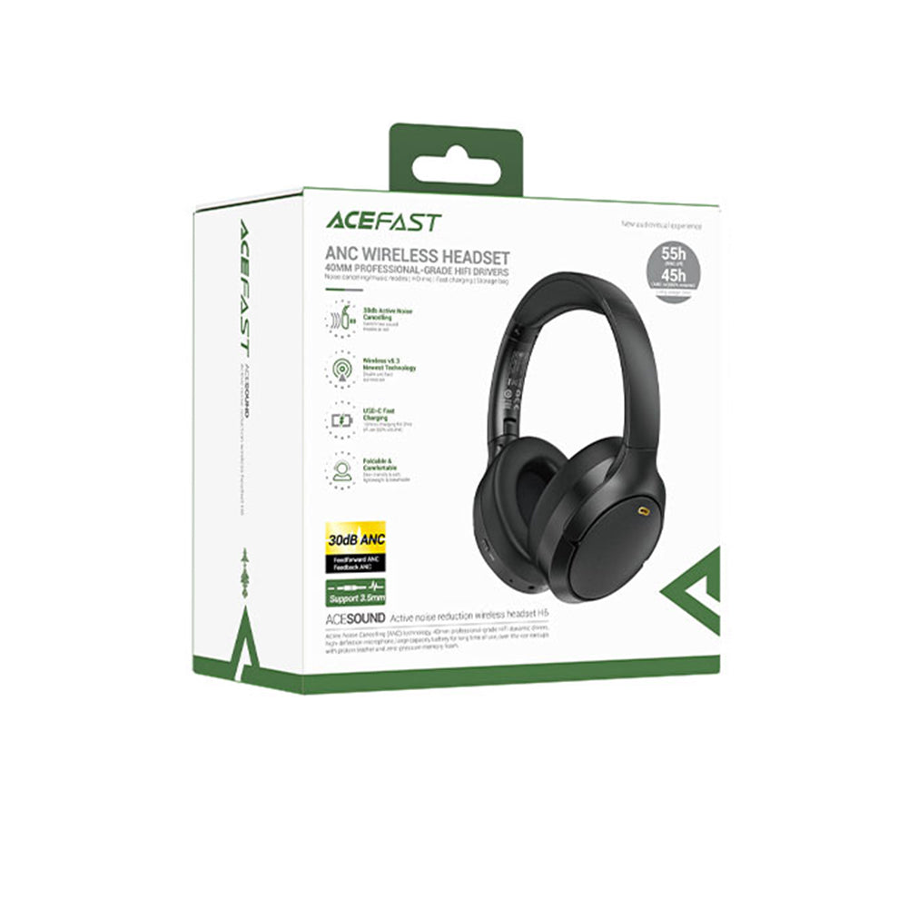 Handsfree Bluetooth Acefast H6, A2DP, ANC, Musta