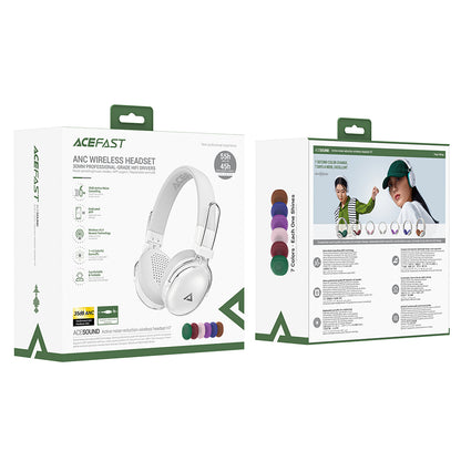 Handsfree Bluetooth Acefast H7, A2DP, ANC, Valkoinen