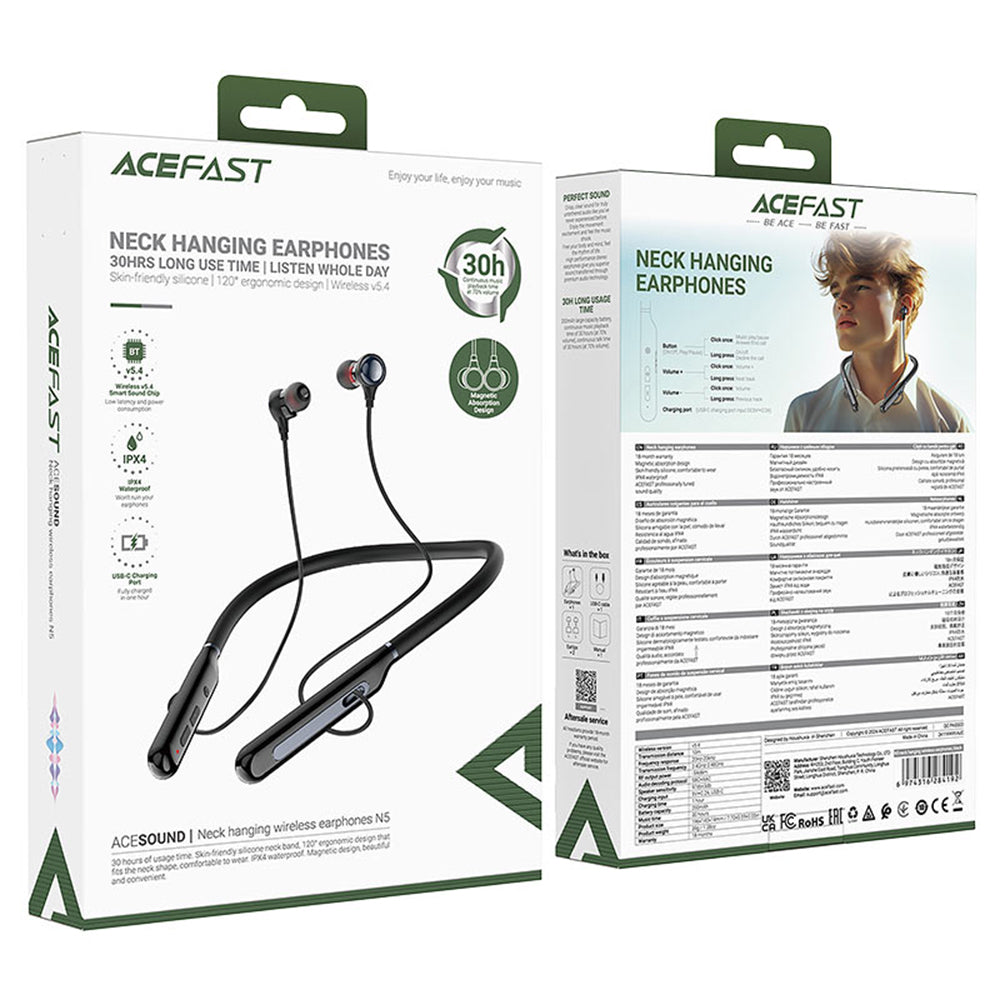 Handsfree Bluetooth Acefast N5, A2DP, Musta
