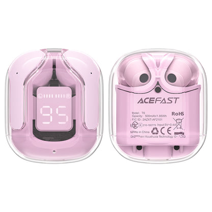 Handsfree Bluetooth Acefast T6, TWS, Pinkki