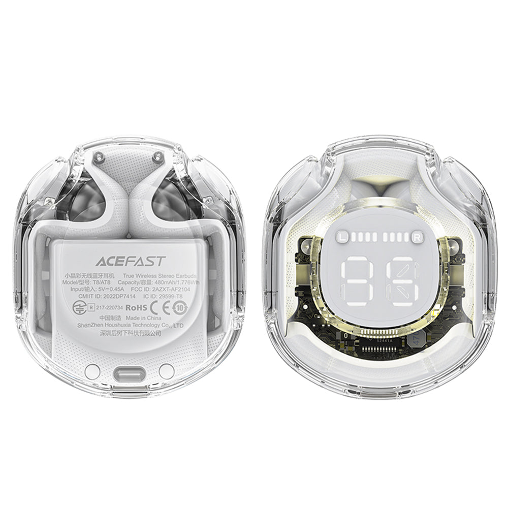Handsfree Bluetooth Acefast T8, TWS, Valkoinen