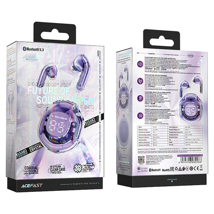 Handsfree Bluetooth Acefast T8, TWS, Violetti
