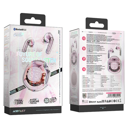 Handsfree Bluetooth Acefast T8, TWS, Pinkki