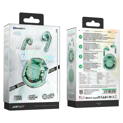 Handsfree Bluetooth Acefast T8, TWS, Vihreä