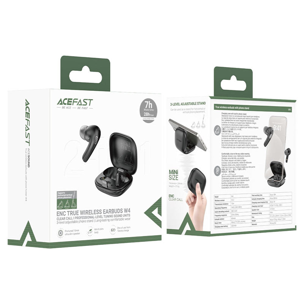 Handsfree Bluetooth Acefast W4, TWS, Musta