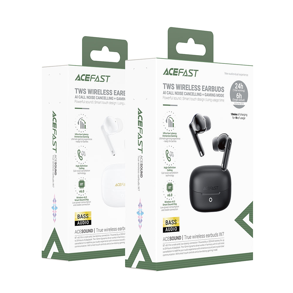 Handsfree Bluetooth Acefast W7, TWS, Musta