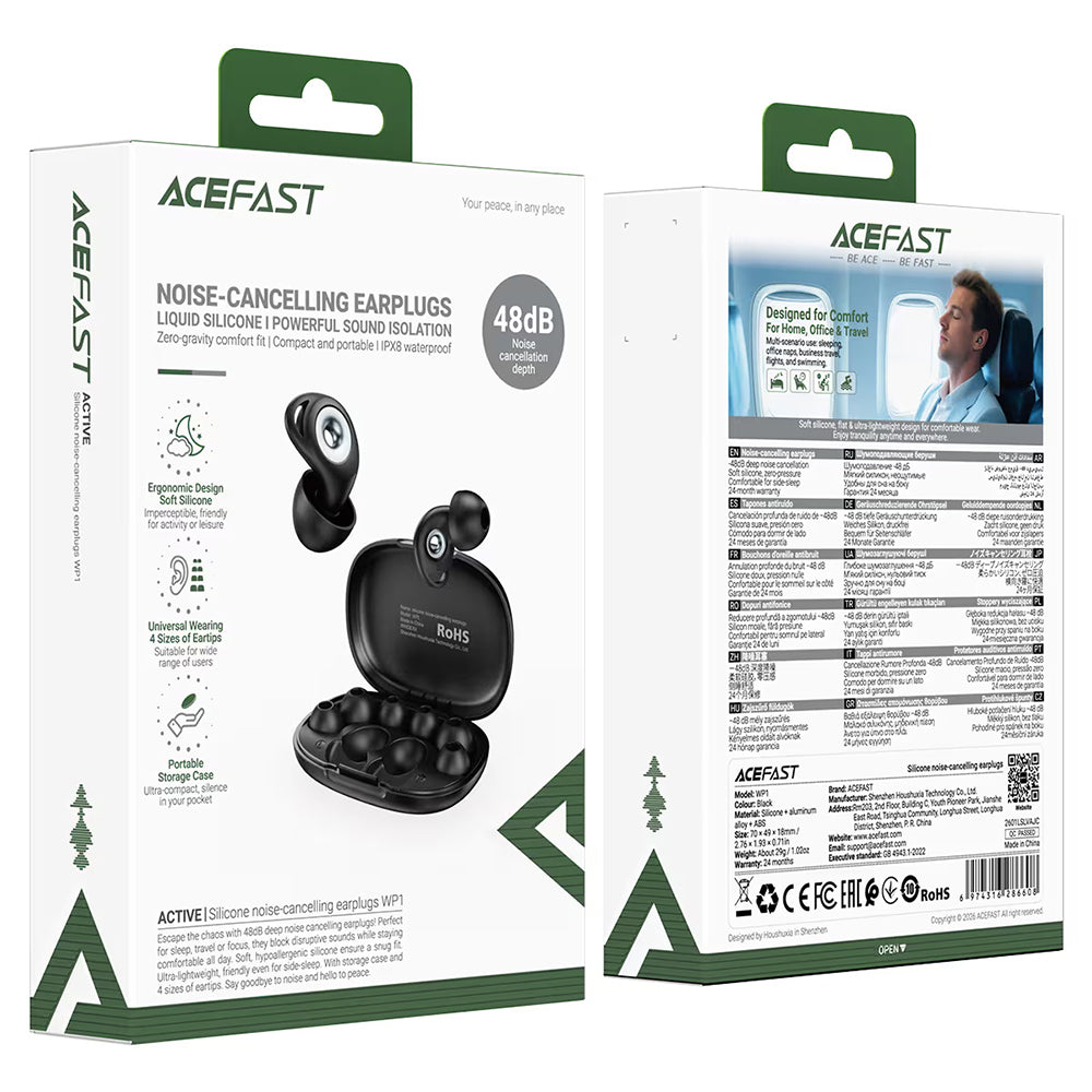 Handsfree Bluetooth Acefast WP1, TWS, ANC, Musta