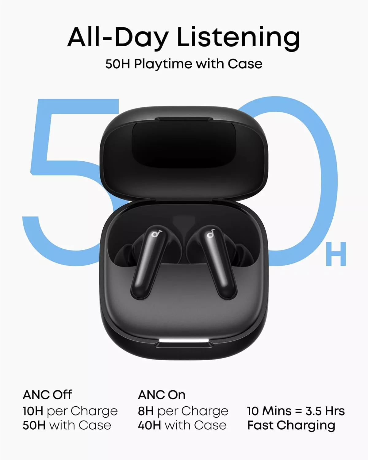 Handsfree Bluetooth Anker SoundCore R60i, TWS, ANC, Musta D1202G11