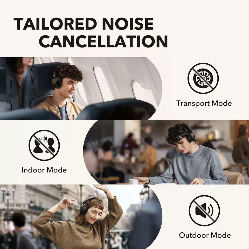 Handsfree Bluetooth Anker SoundCore Q30, A2DP, ANC, Musta A3028313