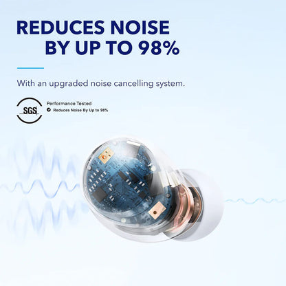 Handsfree Bluetooth Anker SoundCore Space A40, TWS, ANC, Valkoinen A3936G21