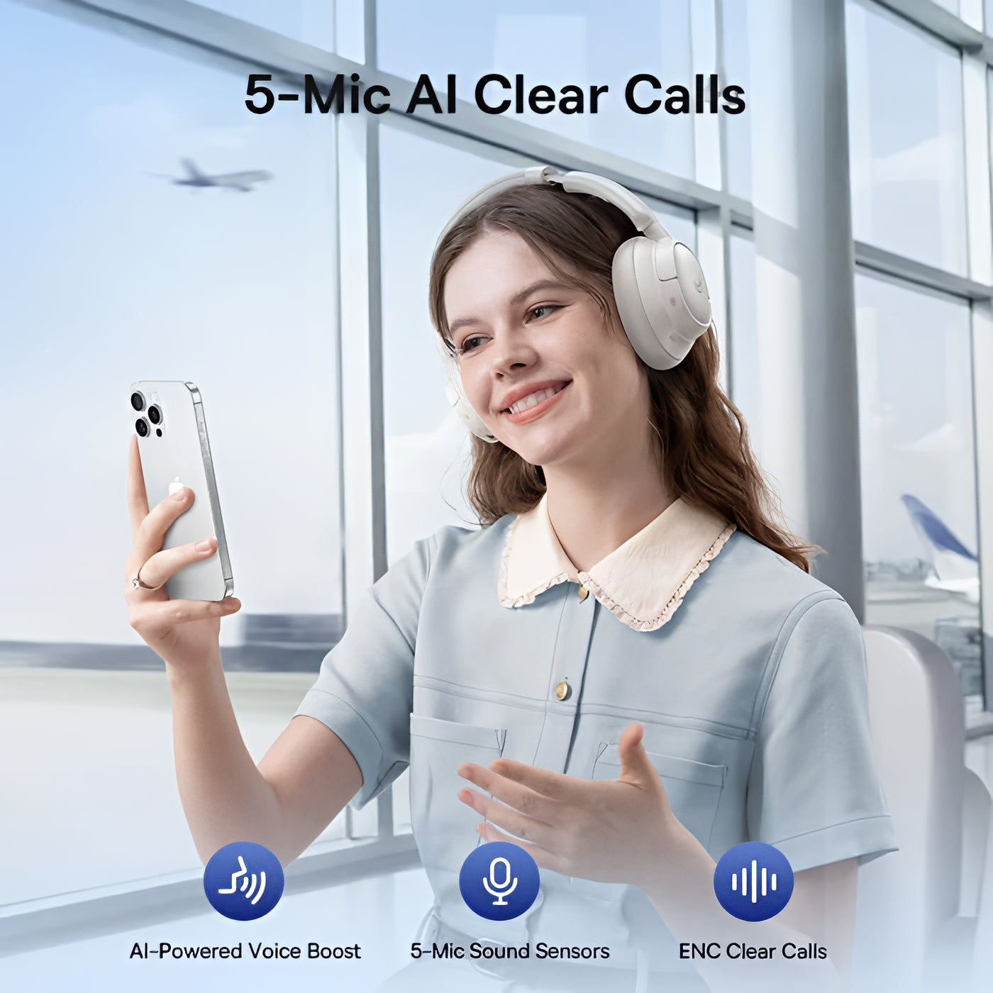 Handsfree Bluetooth Baseus Bass BH1 NC, MultiPoint, A2DP, ANC, Valkoinen A0203702