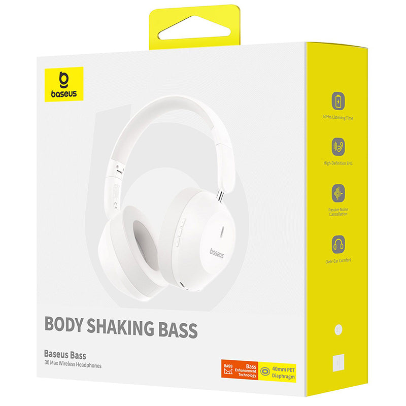 Handsfree Bluetooth Baseus Bass 30 Max, A2DP, Valkoinen A00070700211-00