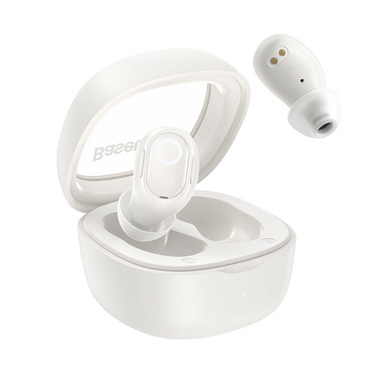 Handsfree Bluetooth Baseus Bowie WM02, TWS, Valkoinen, Uudelleenpakattu NGTW370202