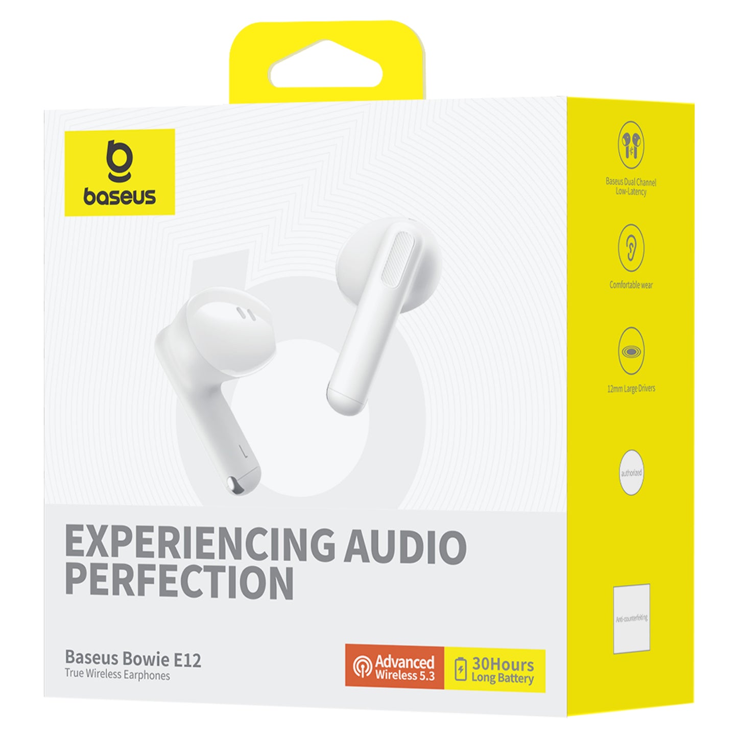 Handsfree Bluetooth Baseus Bowie E12, TWS, valkoinen A00059801216-Z1 