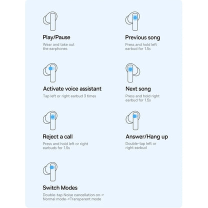 Handsfree Bluetooth Baseus Bowie M2, TWS, Valkoinen A00024000221-Z1