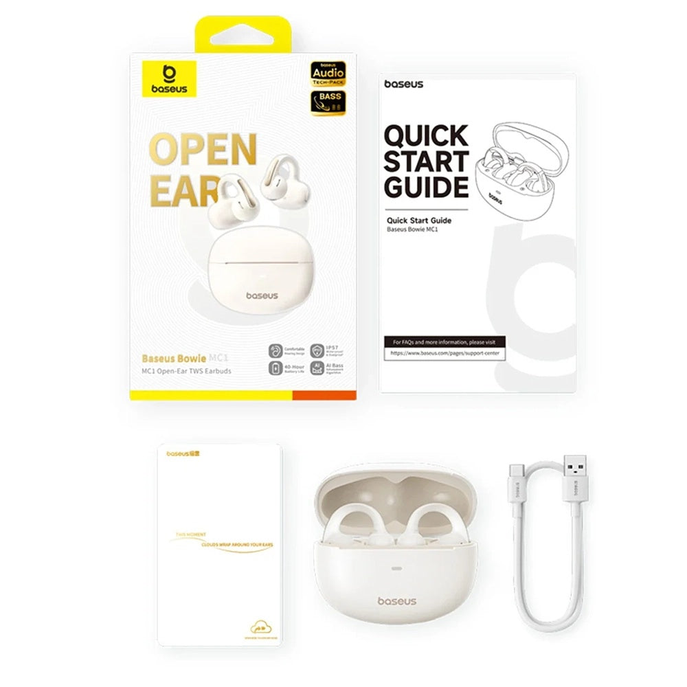 Handsfree Bluetooth Baseus Bowie MC1, TWS, Valkoinen A00083501226-00
