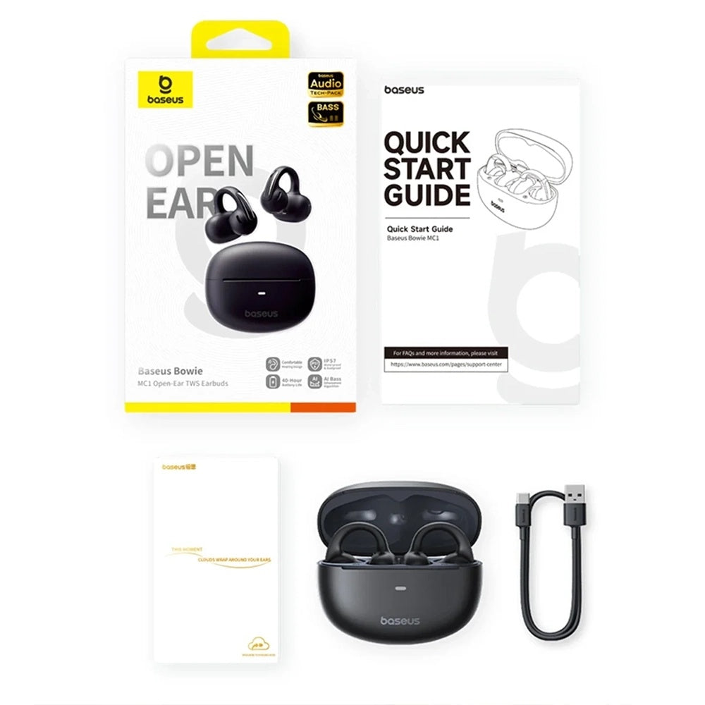 Handsfree Bluetooth Baseus Bowie MC1, TWS, Musta A00083501126-00