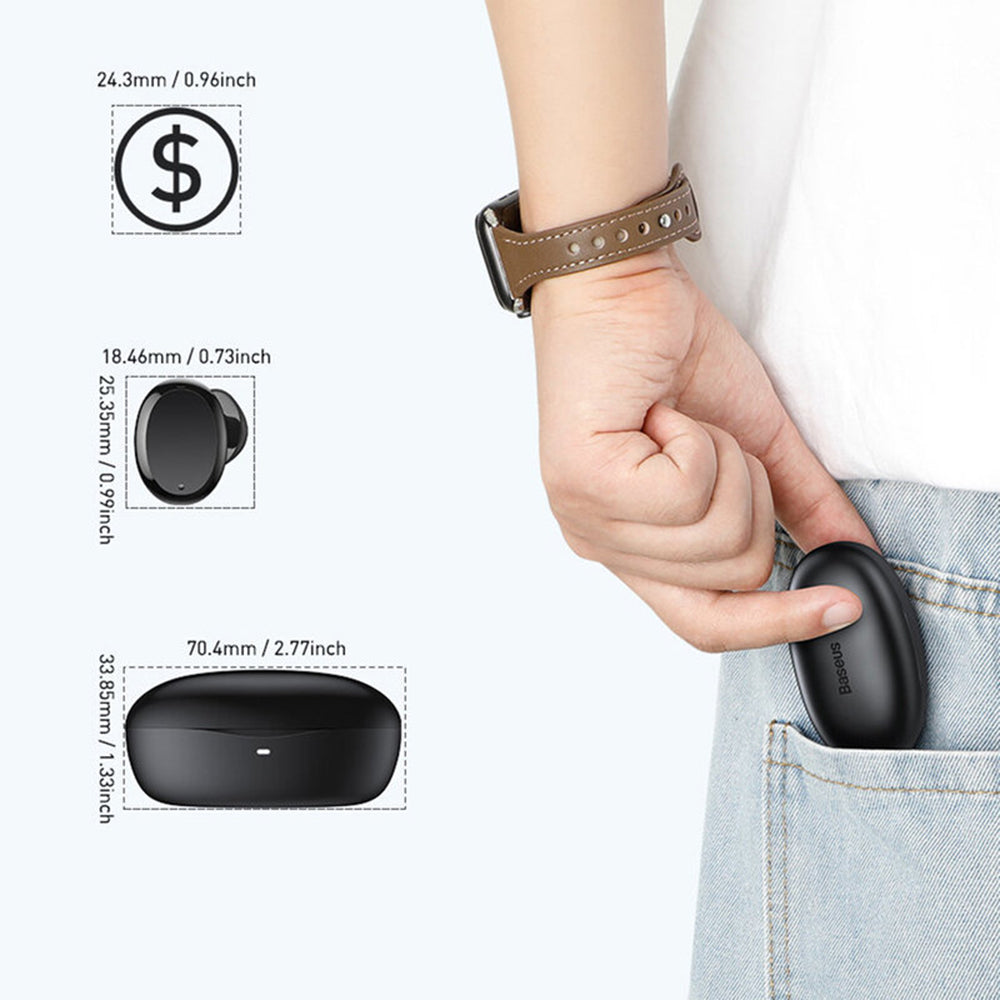 Handsfree Bluetooth Baseus Encok W11, TWS, Musta NGTW060001