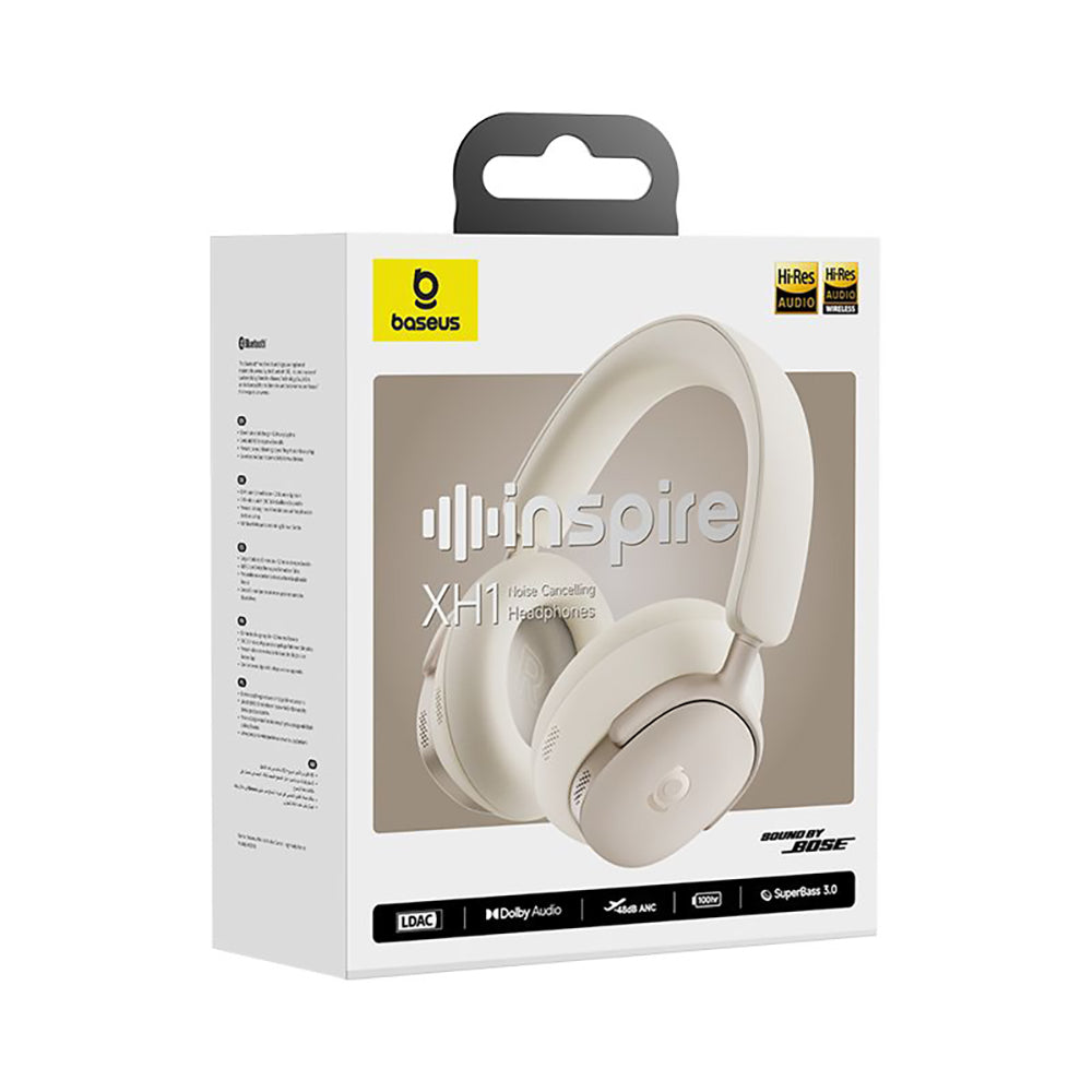 Handsfree Bluetooth Baseus Inspire XH1 Sound by Bose, A2DP, ANC, Valkoinen A00085701233-00