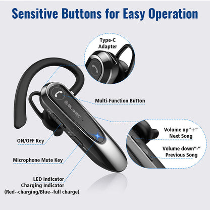 Handsfree Bluetooth Blavec Adventure 5, MultiPoint, A2DP, Musta BHAD5-B